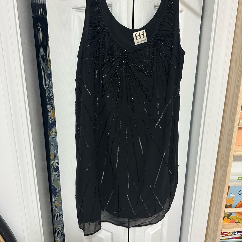 Haute Hippie Black Beaded Dress